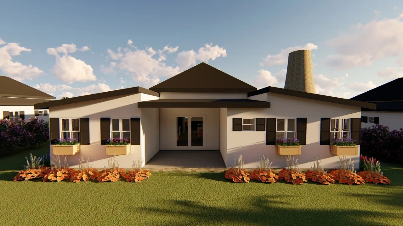 Traditional 4 Bedroom architectural render
